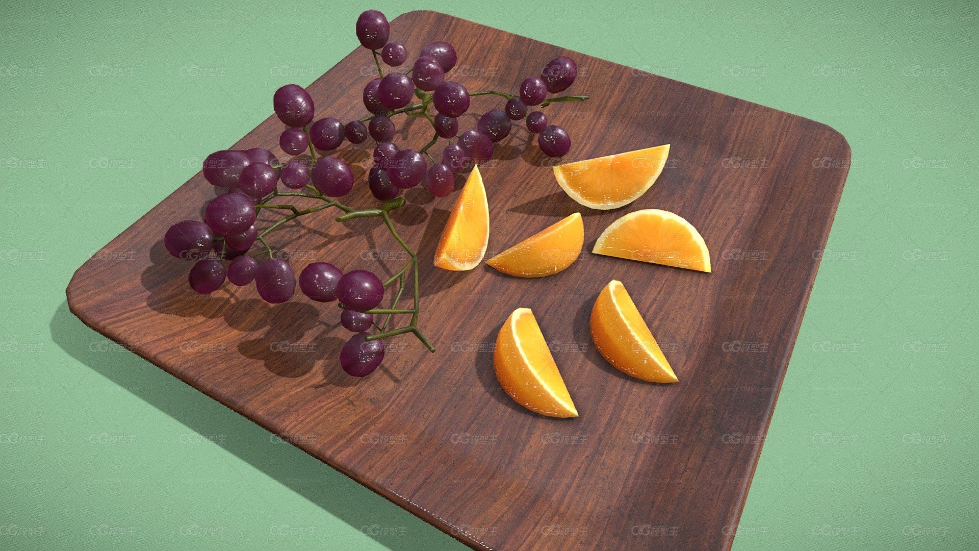 葡萄_And_Orange_Slice_FBX-1
