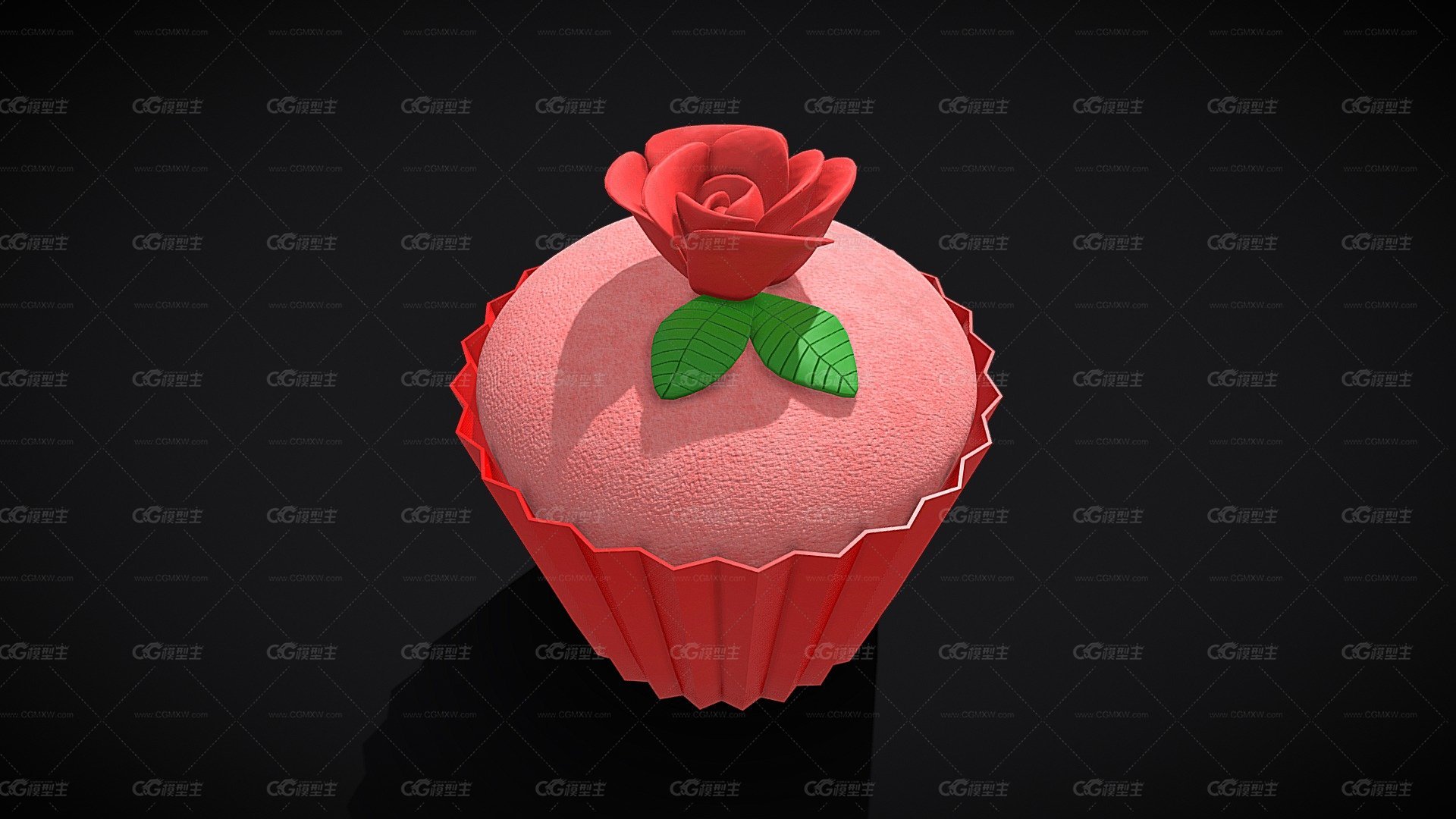 玫瑰色Cup_Cake_FBX-1