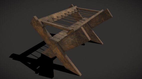 乡村_Wooden_Medieval_Dishes_Rack