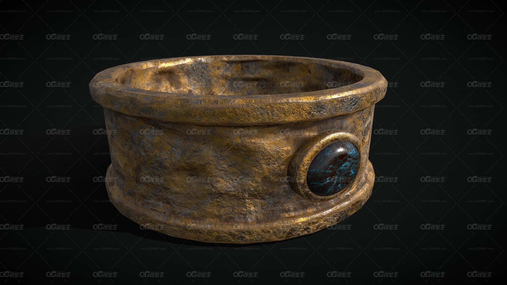 Rustic_Medieval_Viking_Gemmed_Ring-1