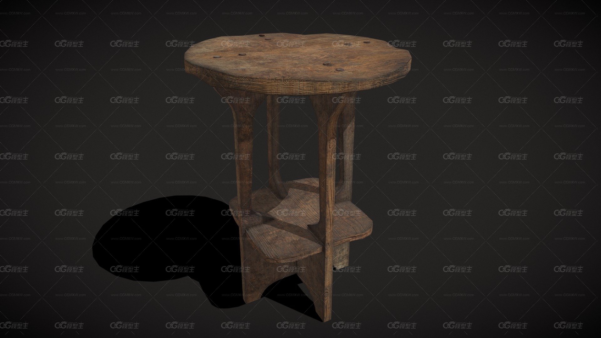 Rustic_Medieval_End_Table_FBX-1