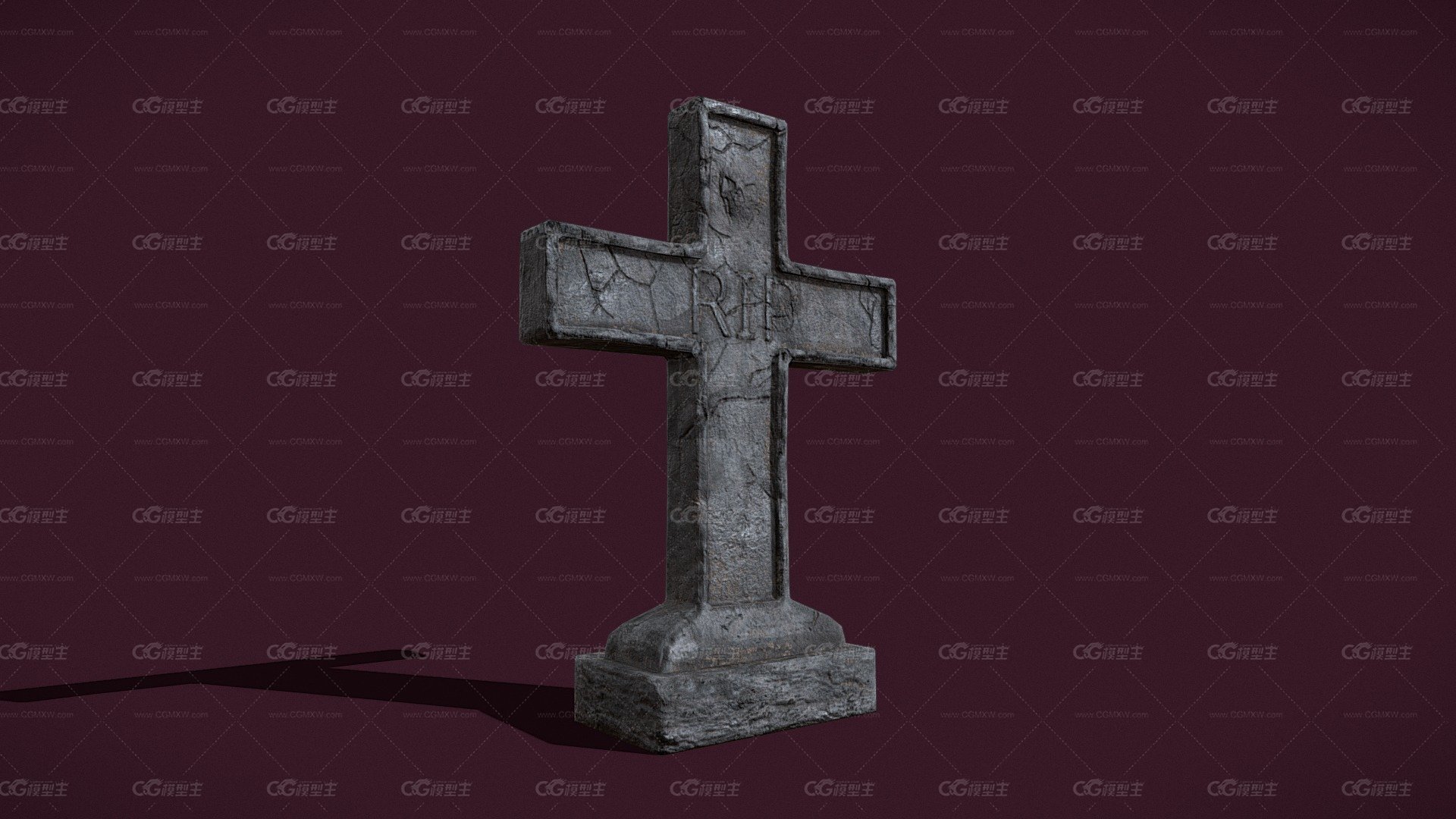 RIP_Cross_GraveStone_OBJ-1