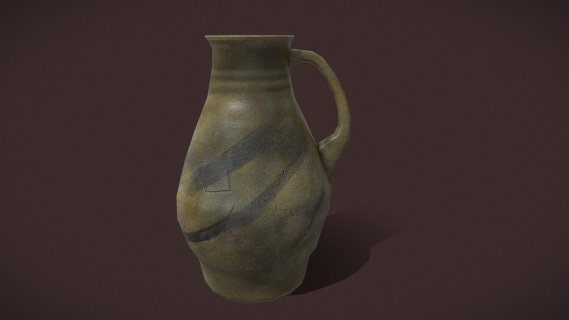 中世纪Jug Lowpoly OBJ