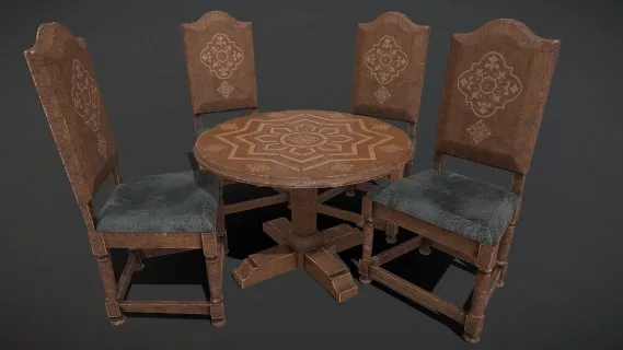 Round_Table_and_Chairs_FBX