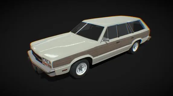LowPoly80年代通用美国旅行车 美国汽车 老式汽车 越野车 吉普车