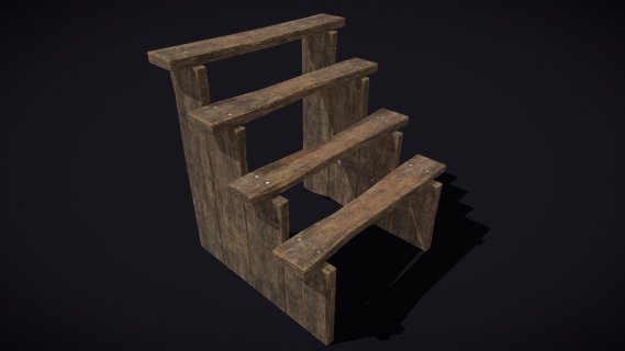 Rustic_Medival_Four_Step_Foot_Ladder