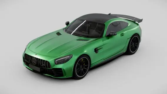梅赛德斯AMG GTR跑车 奔驰跑车 奔驰汽车 超级跑车 超跑 赛车 绿色汽车