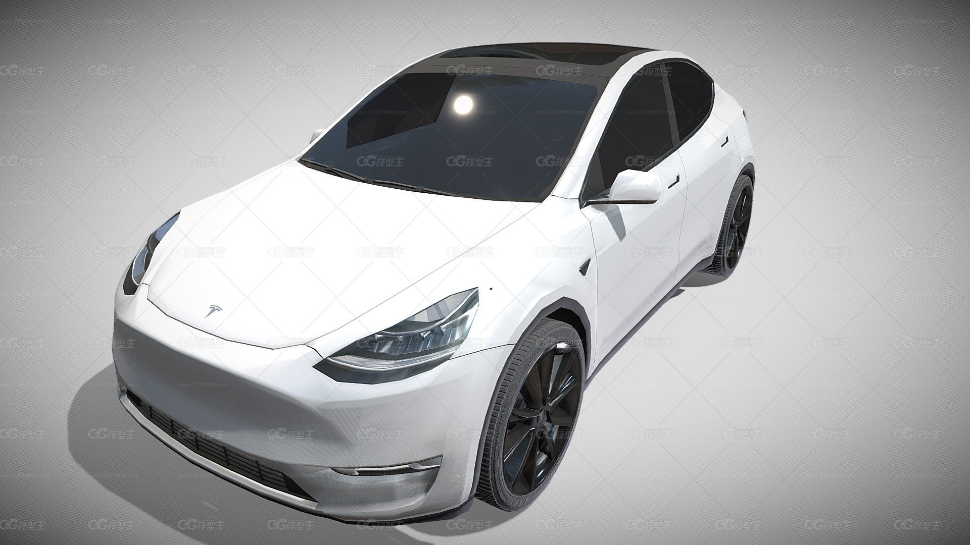 特斯拉Model Y RWD白色带底盘-1