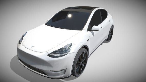 特斯拉Model Y RWD白色带底盘