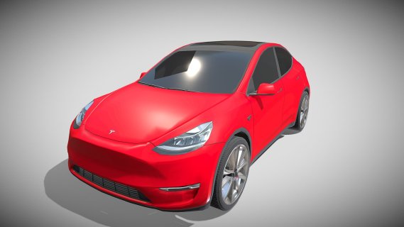 带底盘的特斯拉Model Y RWD红色