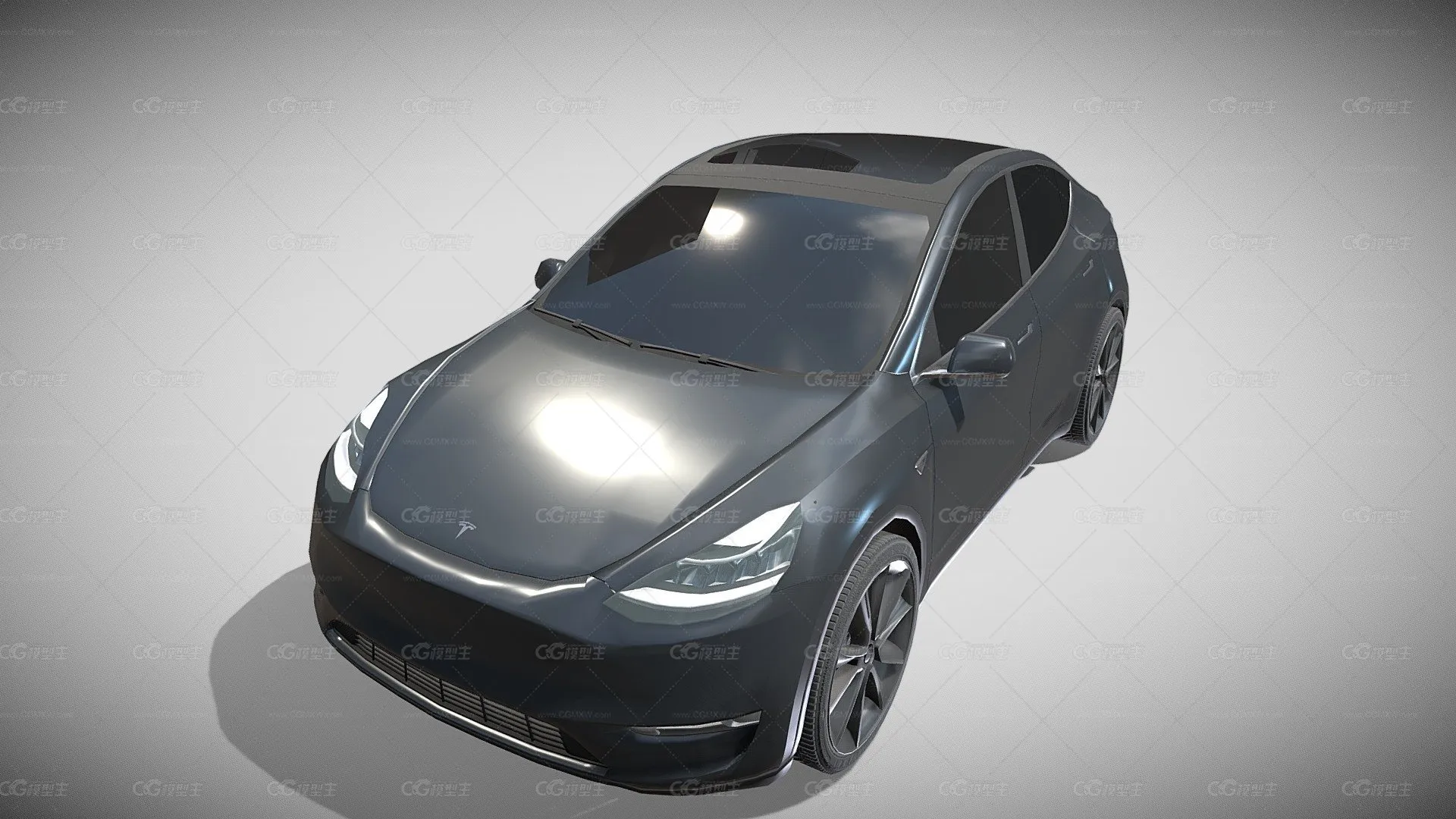特斯拉Model Y AWD午夜银色，带底盘-1