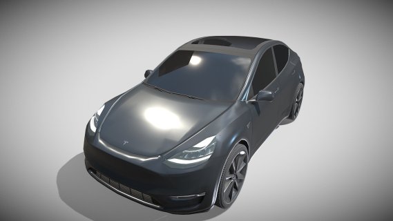 特斯拉Model Y AWD午夜银色，带底盘