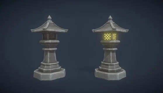 石柱灯 次世代 简模 古代 日本 灯台 灯塔