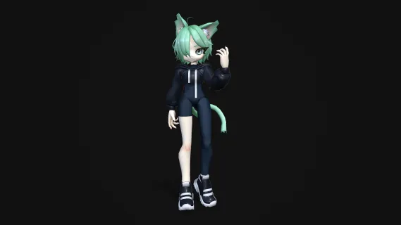 猫女郎 卡通女孩