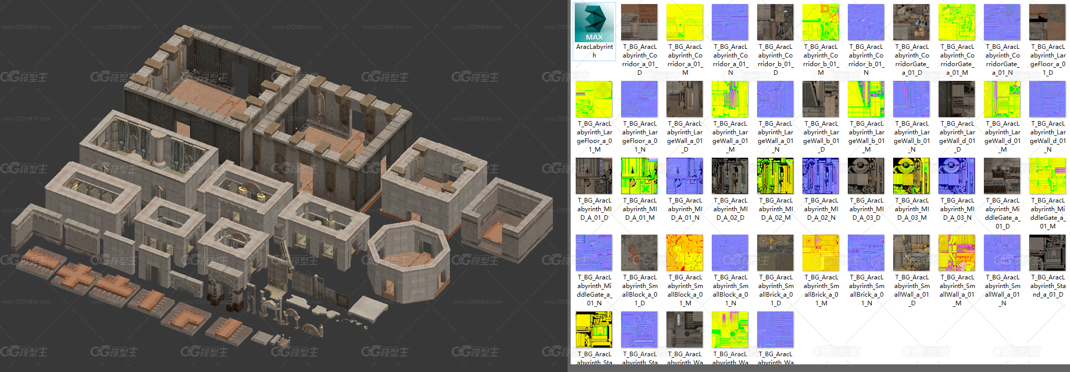 次世代场景 密室 室内 中世纪 地面 地牢 牢笼 监狱 石头监狱合集-6