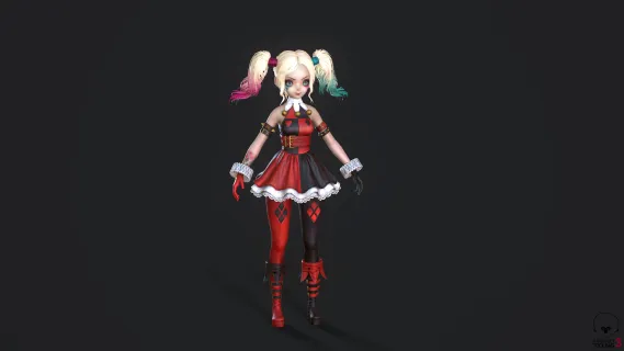 卡通风格 小丑女 哈莉奎茵 次世代 小女孩 Harleen Quinzel 游戏角色 女萝莉