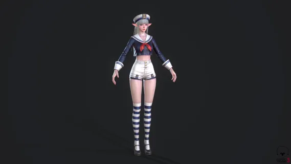 女精灵 可爱 水手服 水手装 萌妹子 女军官 皇家女护卫 指挥官 女学生 美少女战士 萝莉 游戏时装