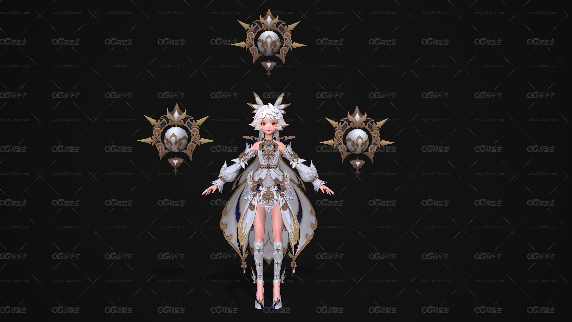 卡通次世代少女魔法师 小萝莉 公主 精灵女王 女妖 女精灵 女法师 七骑士英雄带绑定-1
