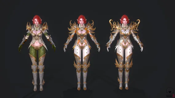 美女精灵骑士 女战士 弓箭手 铠甲将军 魔法骑士 魔幻 盔甲 性感精灵美少女 美女 精灵女王 女武神 游戏时装