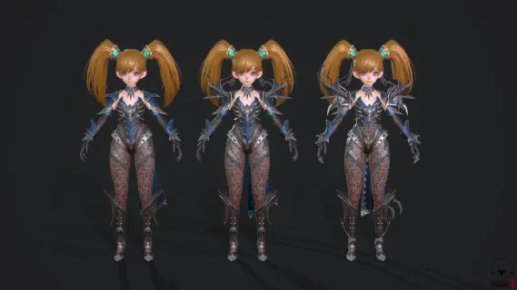双马尾美少女战士 小萝莉 可爱美女 武神 大将军 女骑士 女战士 骑士铠甲 盔甲 全身盔甲女战神 女神