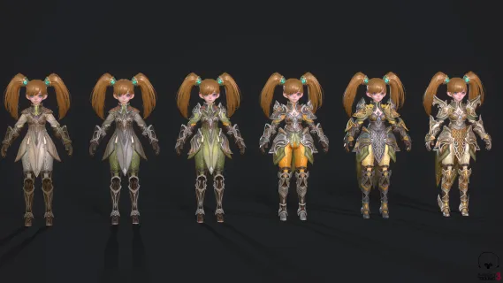 双马尾美少女战士 小萝莉 可爱美女 武神 大将军 女骑士 女战士 骑士铠甲 盔甲 全身盔甲女战神 公主战士