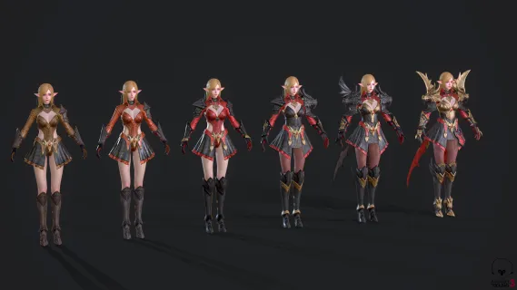 美女精灵骑士 女战士 弓箭手 铠甲将军 女将军 魔法骑士 魔幻 盔甲 性感精灵美少女 美女 精灵女王 女武神4
