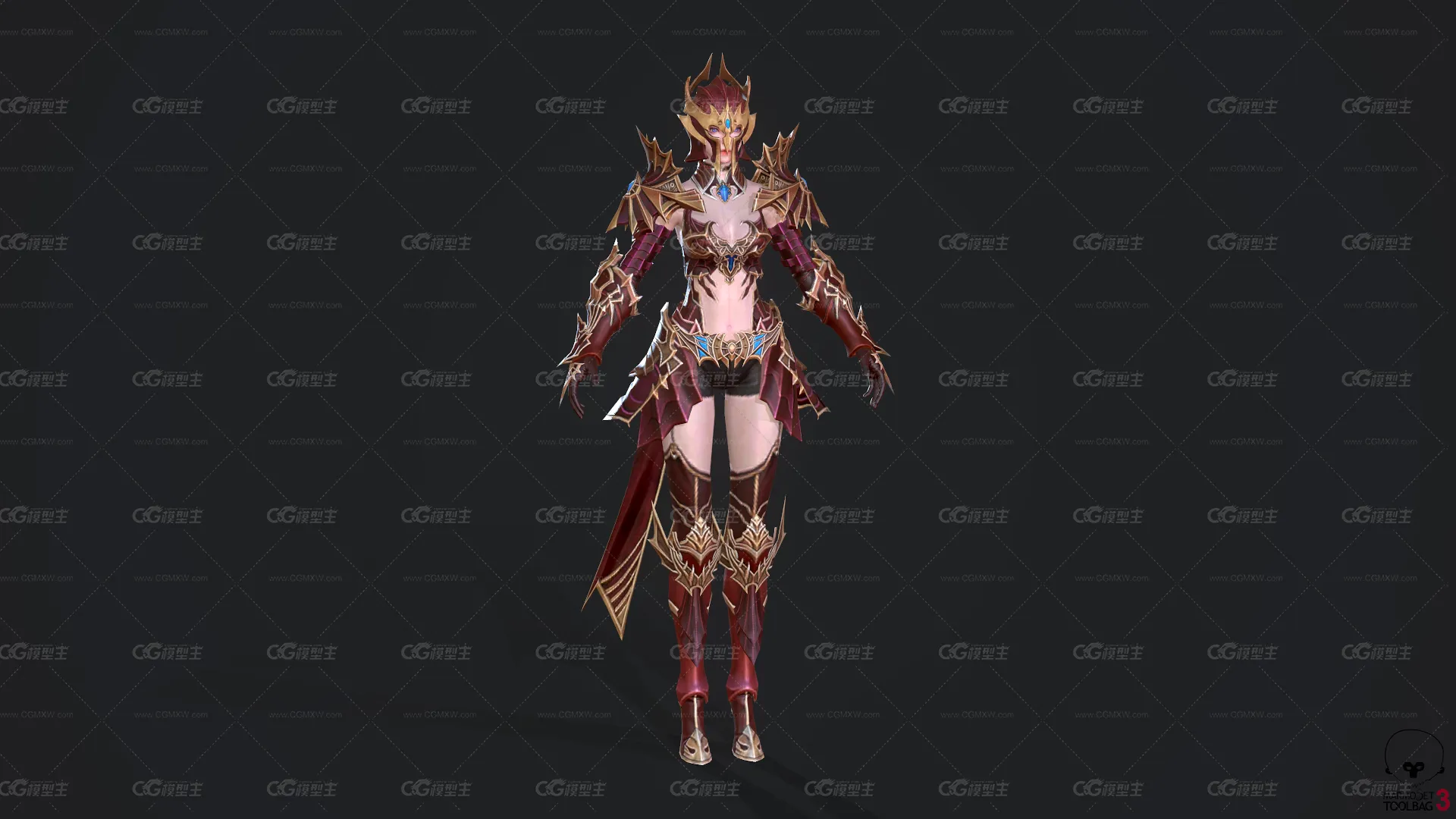 美女精灵骑士 女战士 弓箭手 铠甲将军 魔法骑士 魔幻 盔甲 性感精灵美少女 美女 精灵女王 女武神-1