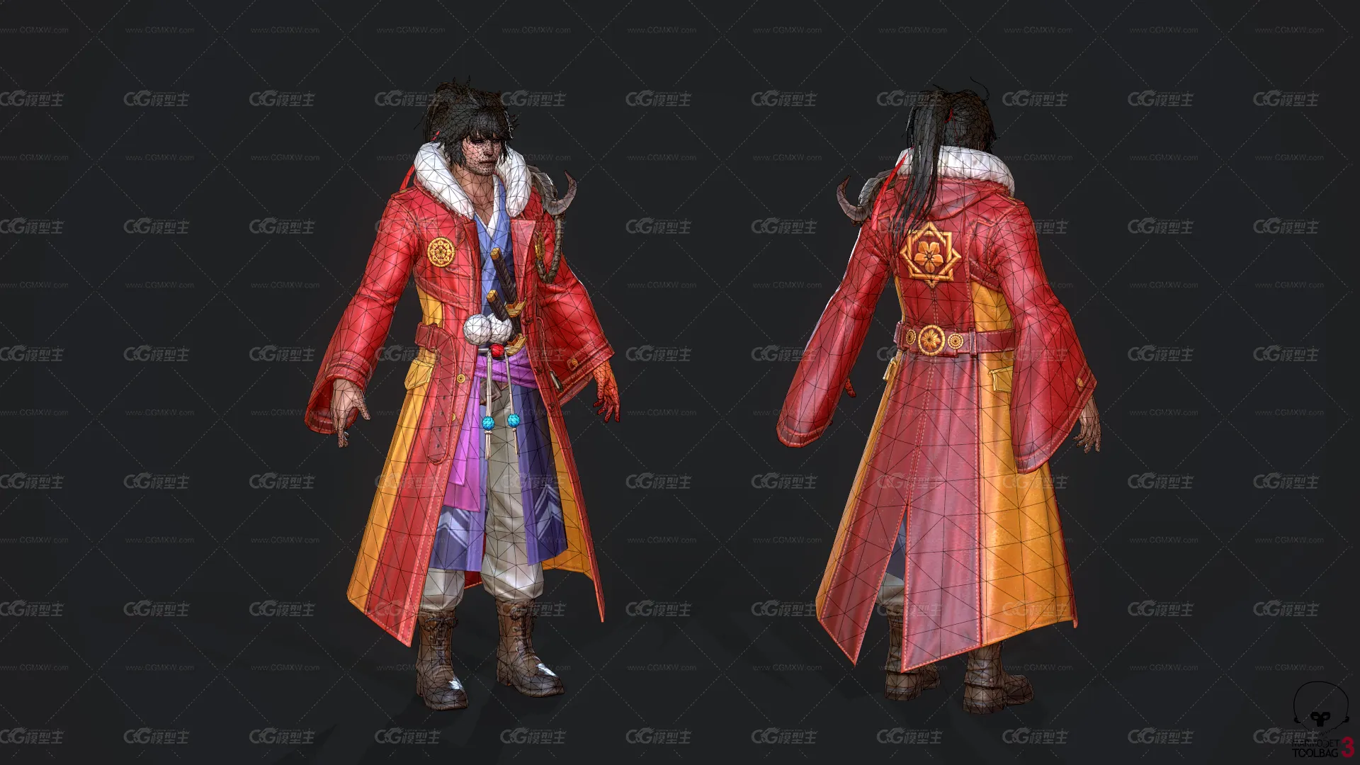 日本武士 剑客 男神 型男 二次元 动漫 高手 武士 首领 浪人 侠客 刀客 猎人 游戏时装-3