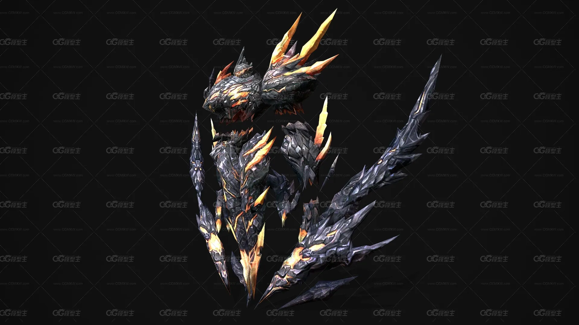 次世代火元素神 BOSS 魔幻 火守护神 FireElement 石头怪物 怪兽 妖怪-2