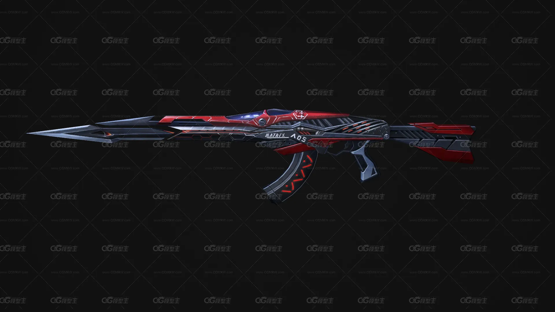 星际战炮带刺刀科幻枪 科幻武器 科幻枪械 枪炮 单兵武器  CSGO枪皮肤 吃鸡绝地求生 武器涂装 枪涂装 游戏武器-1