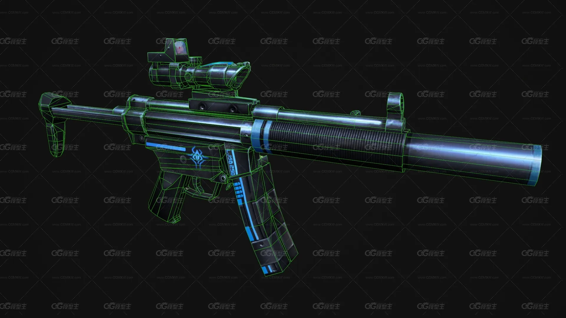 MP5冲锋枪 带瞄准镜自动步枪 CSGO枪皮肤 吃鸡绝地求生 武器涂装 枪涂装 游戏武器-4