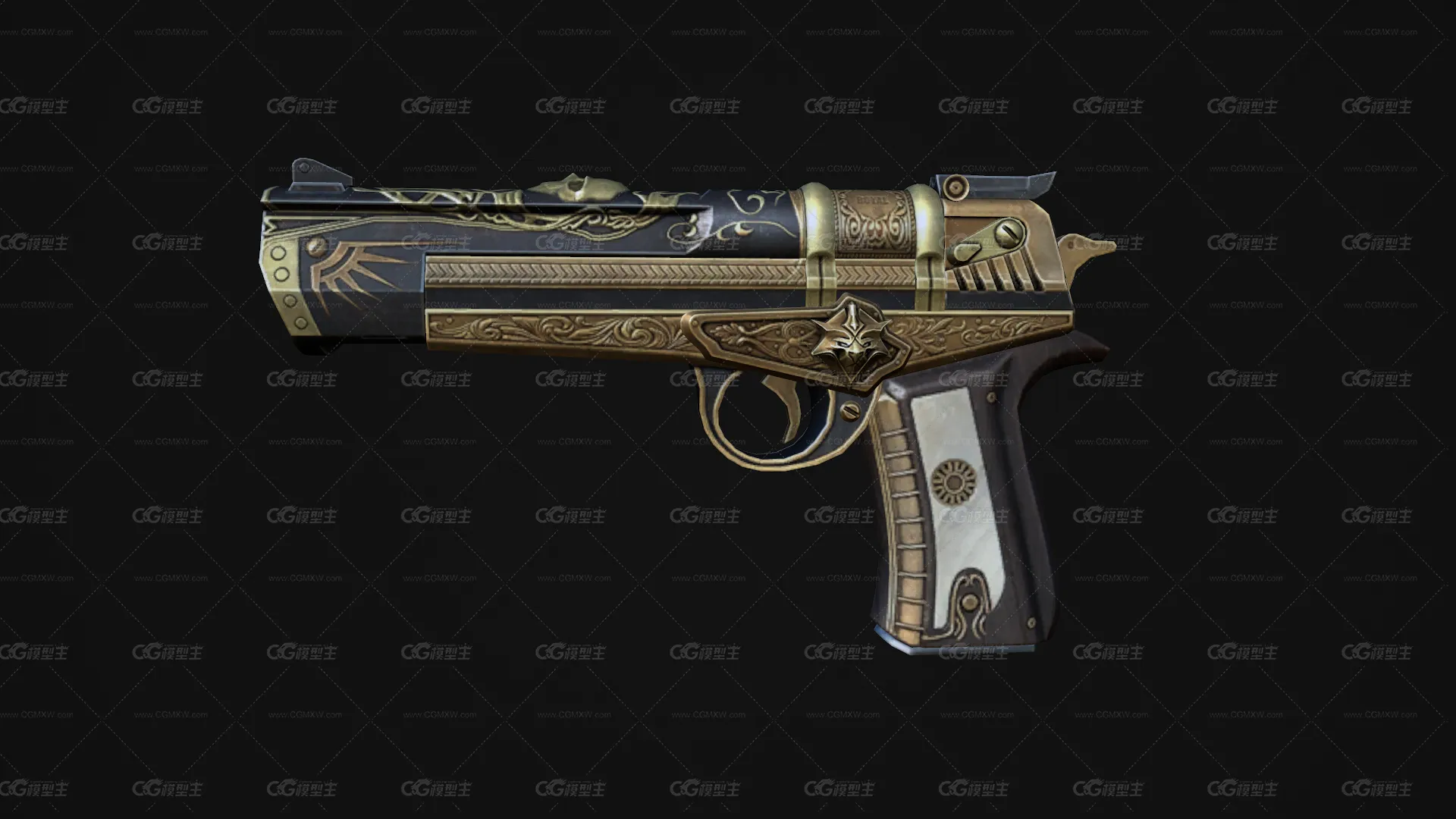 黄金手枪 游戏手枪 手枪皮肤 CSGO枪皮肤 吃鸡绝地求生 武器涂装 枪涂装 游戏武器-1