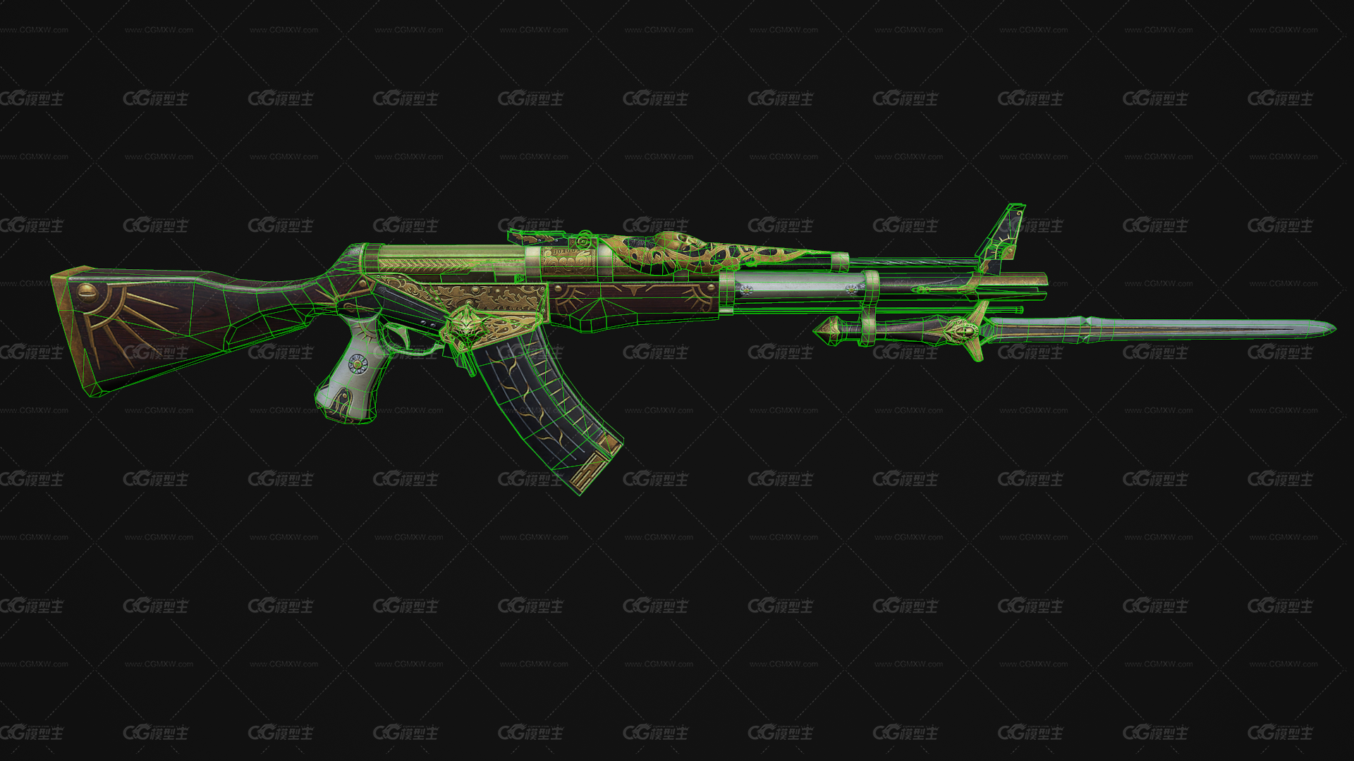 Ak47战斗步枪 卡宾枪 突击步枪  ak半自动步枪 CSGO枪皮肤 吃鸡绝地求生 武器涂装 枪涂装 游戏武器-4