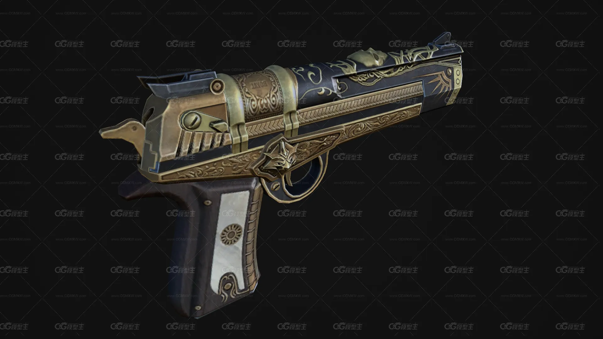 黄金手枪 游戏手枪 手枪皮肤 CSGO枪皮肤 吃鸡绝地求生 武器涂装 枪涂装 游戏武器-3