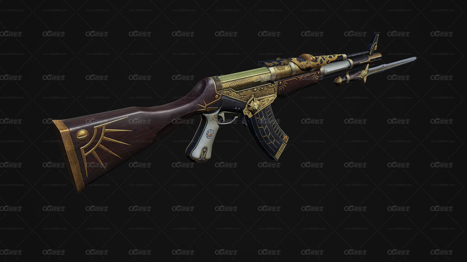 Ak47战斗步枪 卡宾枪 突击步枪  ak半自动步枪 CSGO枪皮肤 吃鸡绝地求生 武器涂装 枪涂装 游戏武器-3