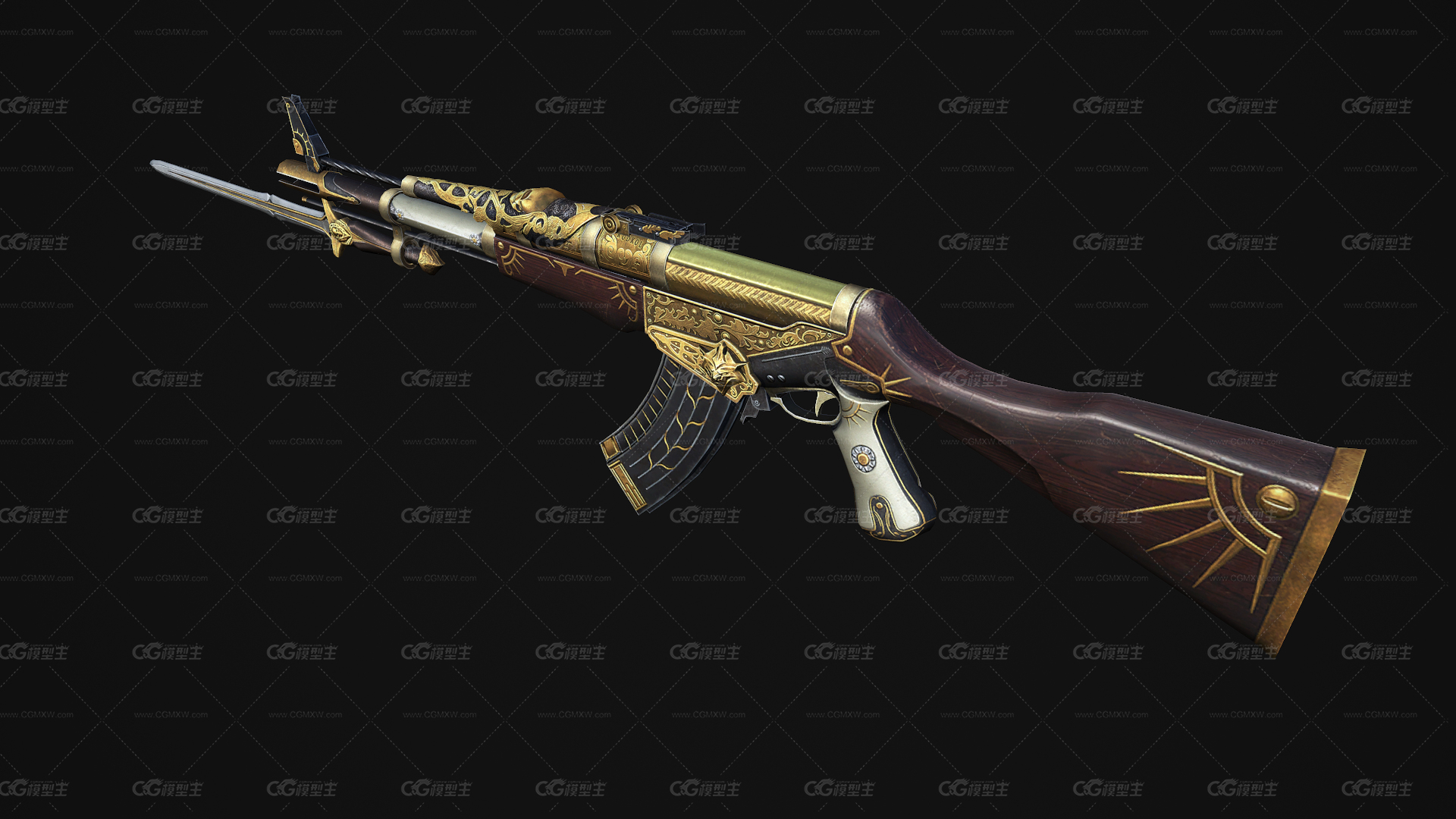 Ak47战斗步枪 卡宾枪 突击步枪  ak半自动步枪 CSGO枪皮肤 吃鸡绝地求生 武器涂装 枪涂装 游戏武器-2