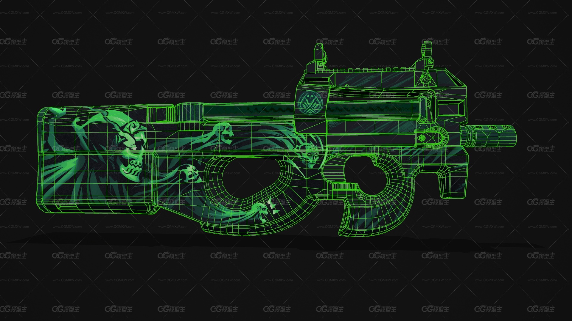 P90冲锋枪P90自动步枪P90突击步枪 CSGO枪皮肤 吃鸡绝地求生 武器涂装 枪涂装 游戏武器3-4