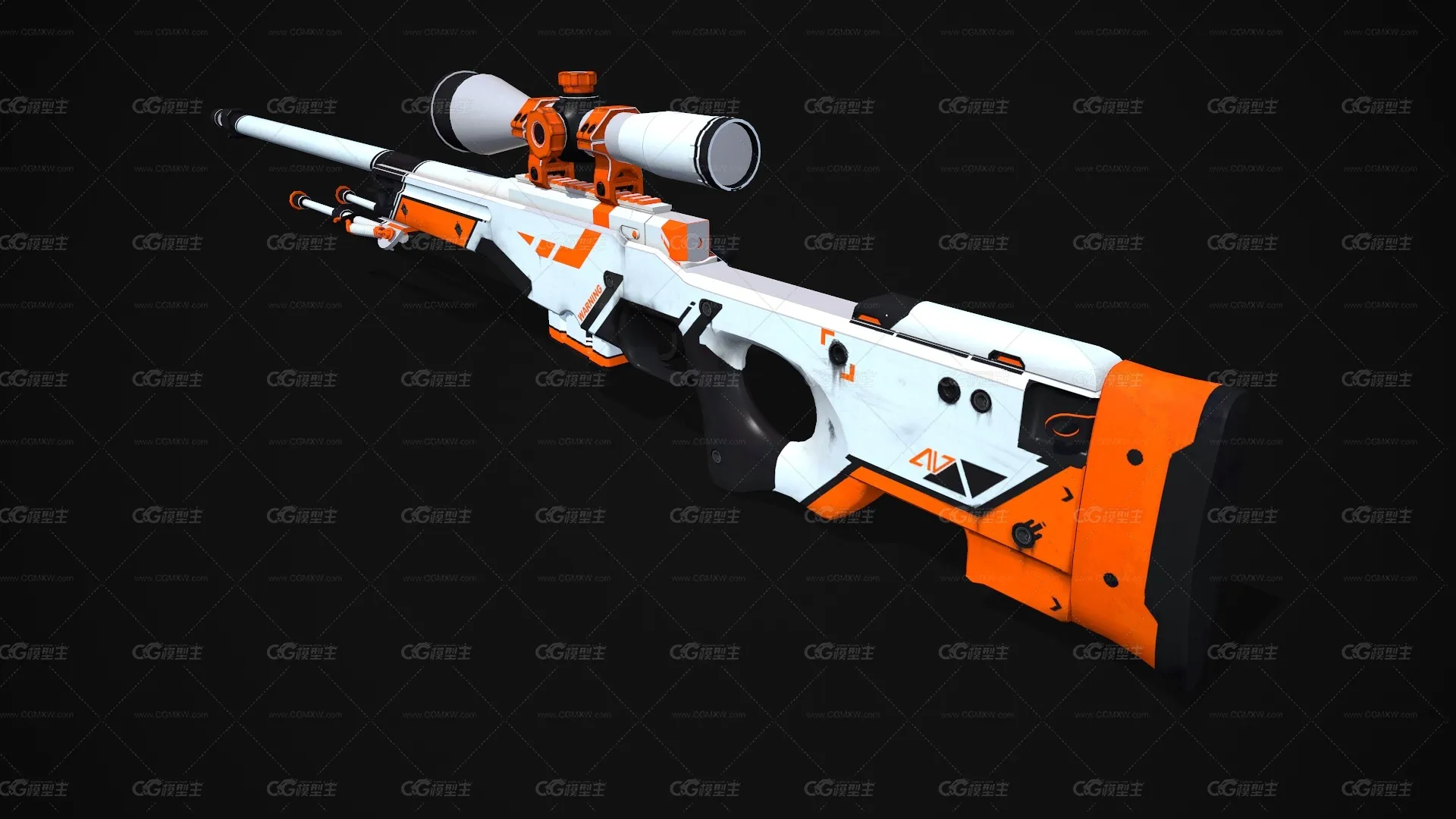 AWP-阿西莫夫狙击枪 狙击步枪 涂装狙击枪 大狙 神器级AWP魔改 CSGO枪皮肤 吃鸡绝地求生 武器涂装 枪涂装 游戏武器-2