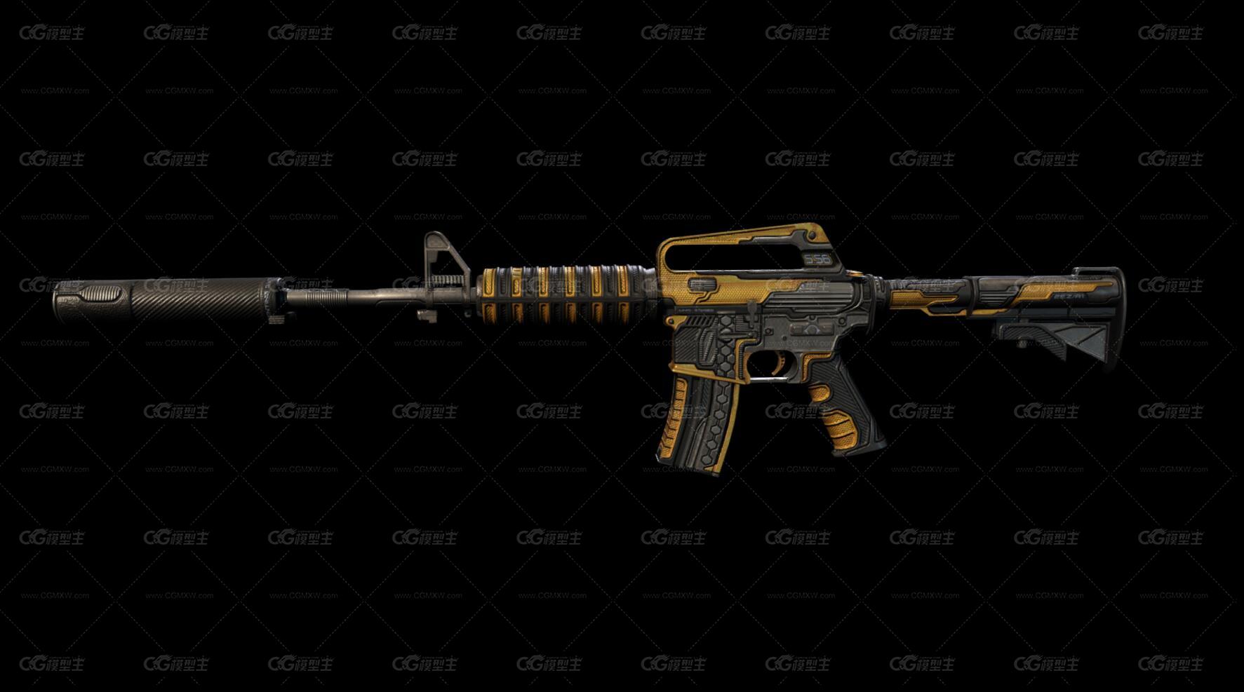 M4A1战斗步枪 卡宾枪 M4突击步枪 M4A1半自动步枪 CSGO枪皮肤 吃鸡绝地求生 武器涂装 枪涂装 游戏武器-2