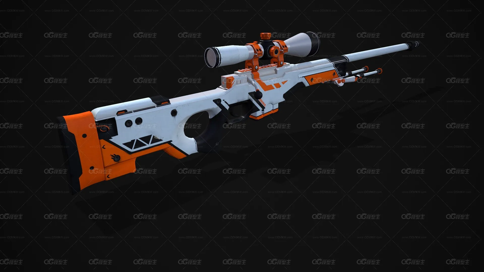 AWP-阿西莫夫狙击枪 狙击步枪 涂装狙击枪 大狙 神器级AWP魔改 CSGO枪皮肤 吃鸡绝地求生 武器涂装 枪涂装 游戏武器-3