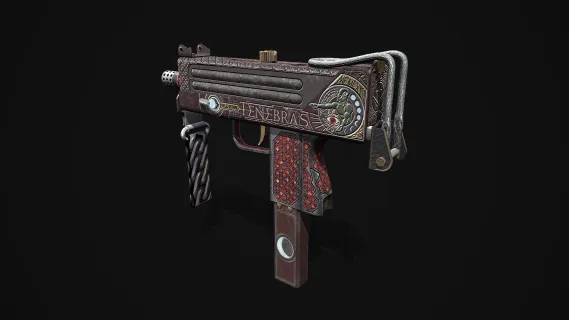 Mac10黄铜冲锋枪  微型冲锋枪 轻型冲锋枪 轻机枪 CSGO枪皮肤 吃鸡绝地求生 武器涂装 枪涂装 游戏武器