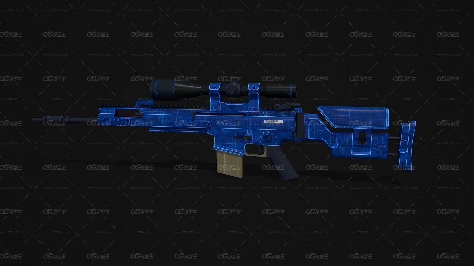 SCAR20蓝图突击步枪 半自动步枪 冲锋枪 CSGO枪皮肤 吃鸡绝地求生 武器涂装 枪涂装 游戏武器-1