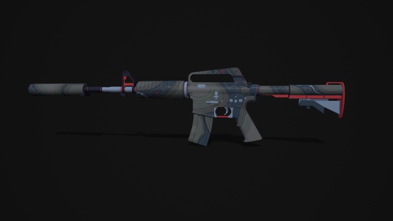 M4A1-S战斗步枪 卡宾枪 M4突击步枪 M4A1半自动步枪 CSGO枪皮肤 吃鸡绝地求生 武器涂装 枪涂装 游戏武器4