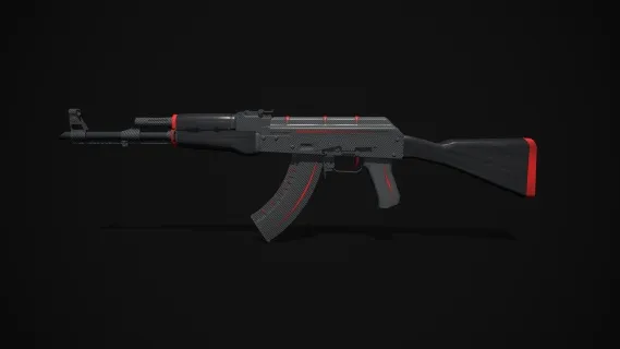 AK-47-红线战斗步枪 卡宾枪 突击步枪 AK47半自动步枪 CSGO枪皮肤 吃鸡绝地求生 武器涂装 枪涂装 游戏武器