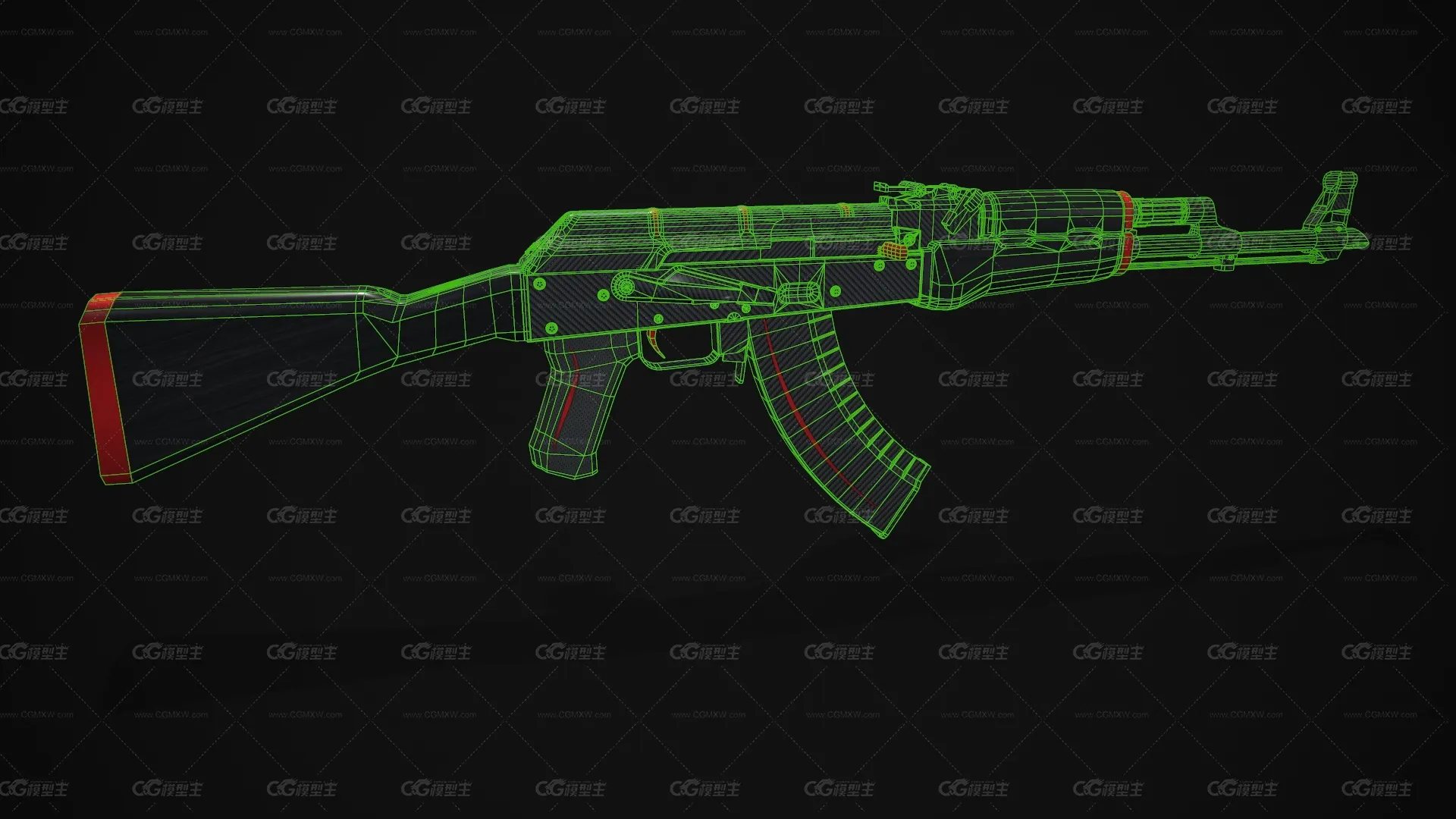 AK-47-红线战斗步枪 卡宾枪 突击步枪 AK47半自动步枪 CSGO枪皮肤 吃鸡绝地求生 武器涂装 枪涂装 游戏武器-4
