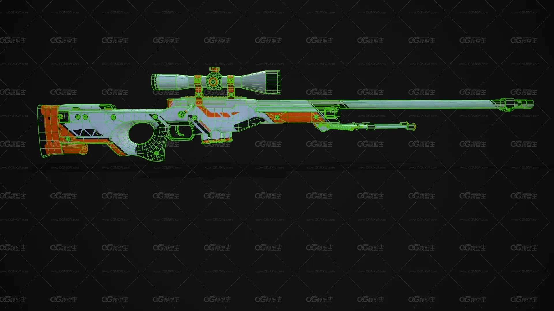 AWP-阿西莫夫狙击枪 狙击步枪 涂装狙击枪 大狙 神器级AWP魔改 CSGO枪皮肤 吃鸡绝地求生 武器涂装 枪涂装 游戏武器-4