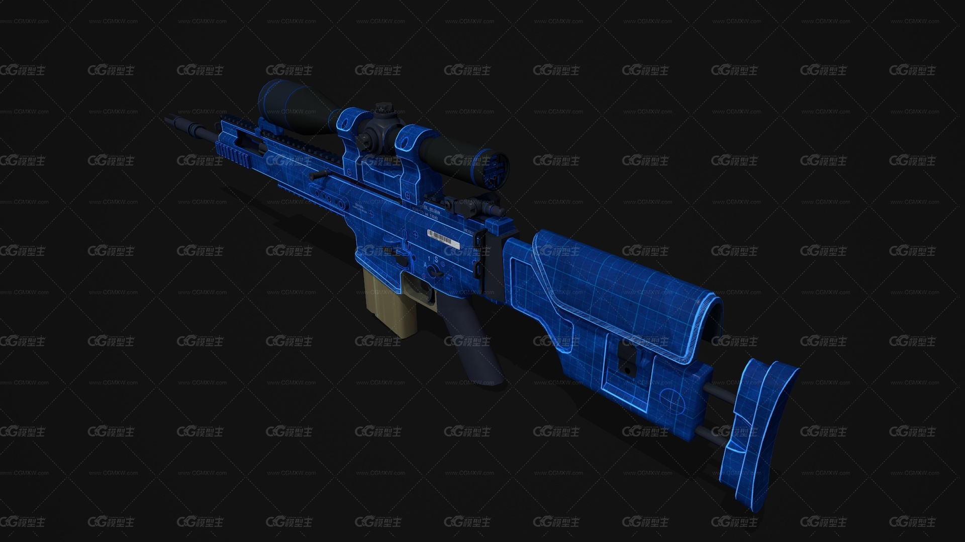 SCAR20蓝图突击步枪 半自动步枪 冲锋枪 CSGO枪皮肤 吃鸡绝地求生 武器涂装 枪涂装 游戏武器-2