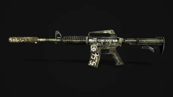 M4A1迷彩战斗步枪 卡宾枪 M4突击步枪 M4A1半自动步枪 CSGO枪皮肤 吃鸡绝地求生 武器涂装 枪涂装 游戏武器