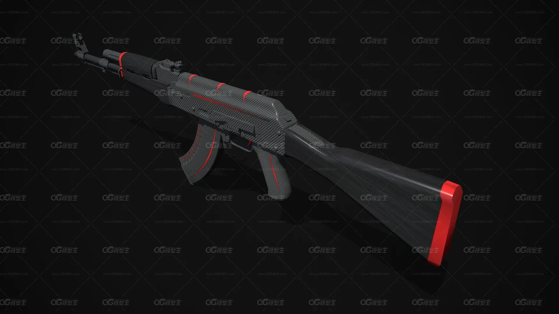 AK-47-红线战斗步枪 卡宾枪 突击步枪 AK47半自动步枪 CSGO枪皮肤 吃鸡绝地求生 武器涂装 枪涂装 游戏武器-2