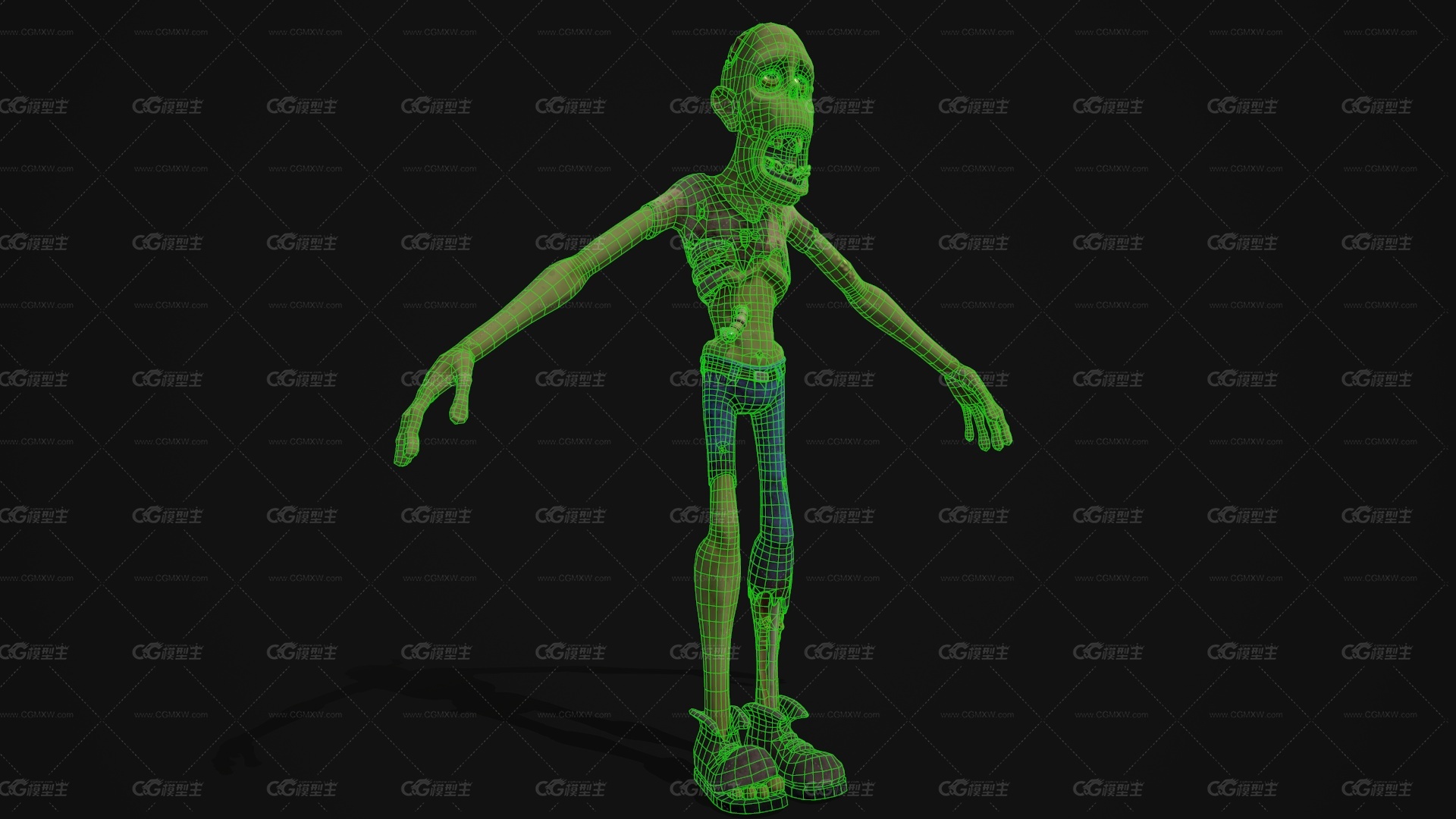 卡通僵尸 卡通丧尸 怪物 变异 动画 变异人体-5